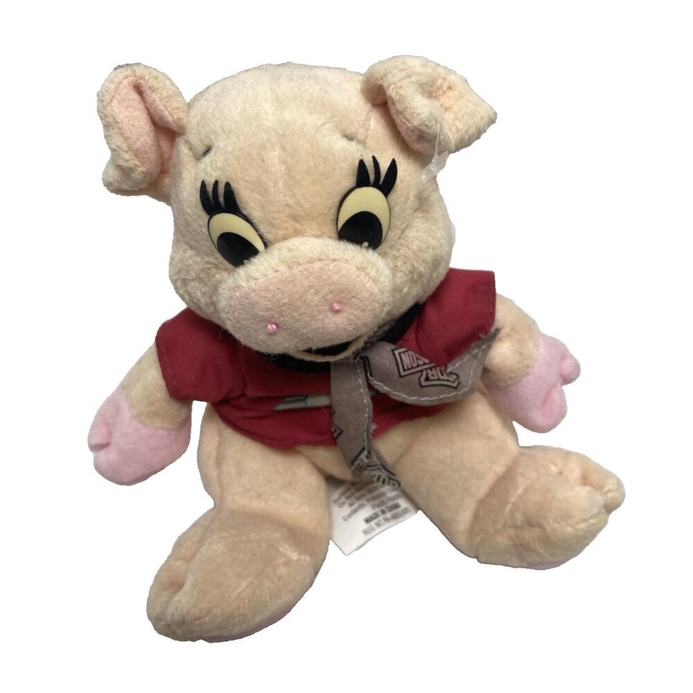 Harley Davidson Hog beanbag Plush With Shirt and Bandana Plastic Eyes 1997